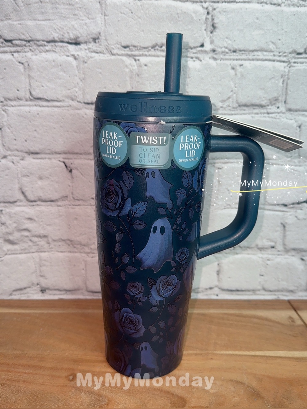 Halloween Viral Blue Ghost Flowers Roses Tumbler